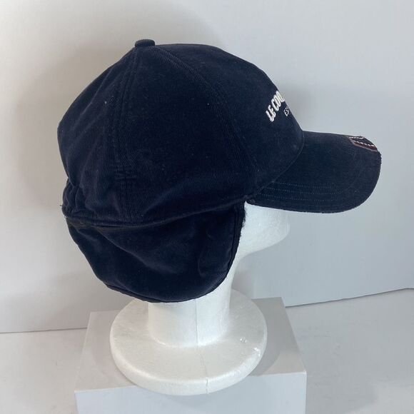 Le Coq Sportif  Esprit De Golf Black Corduroy Embroidered W/Flaps Hat, Size-M/L - Picture 2 of 9